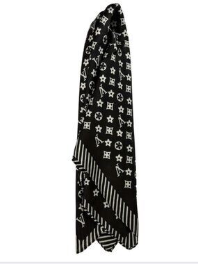 Designer Inspired Monogram Print Large Scarf Square Hair Neck Bag Wrap